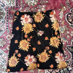 Vintage Floral Black Skirt